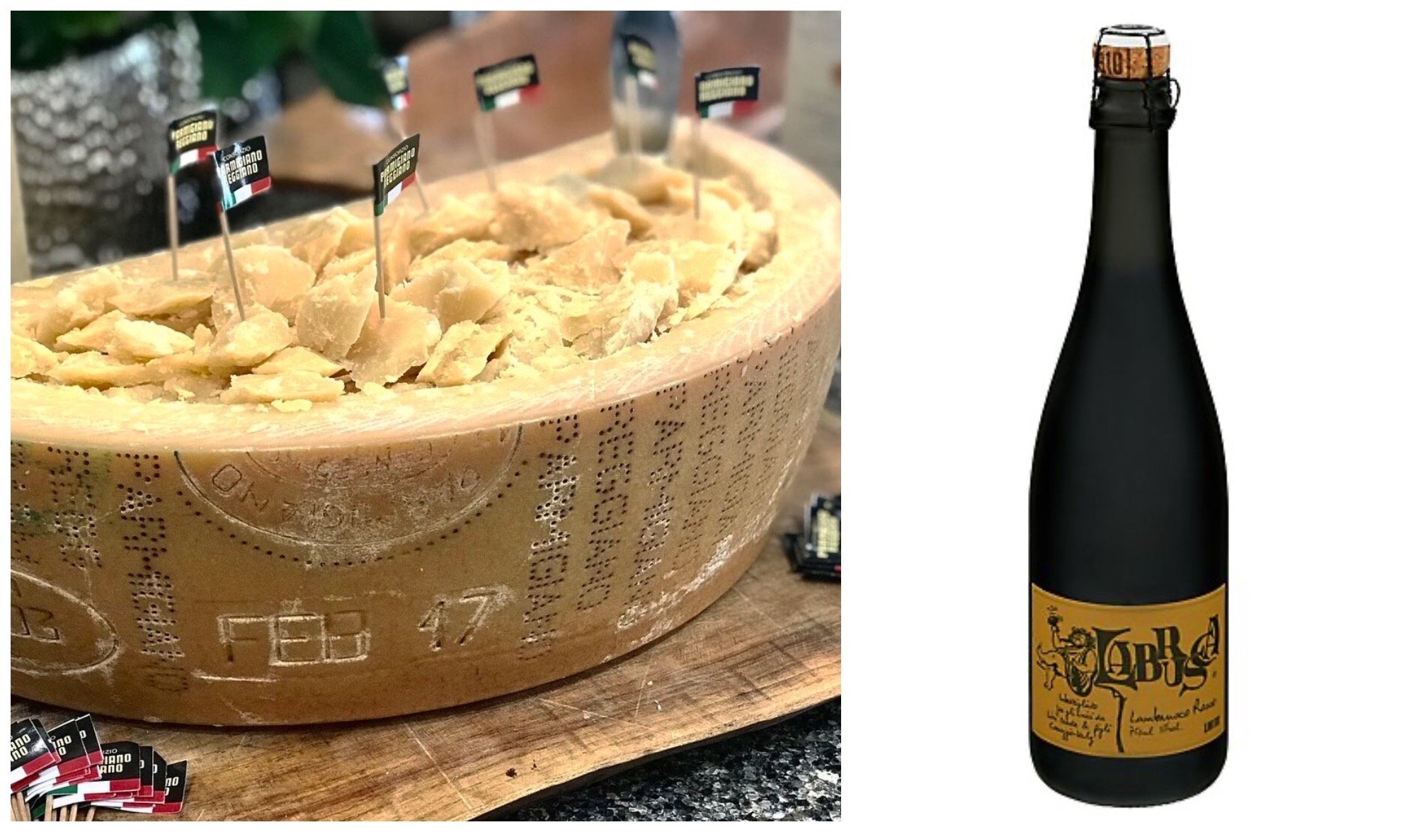 Maridaje de Parmigiano Reggiano y Lambrusco