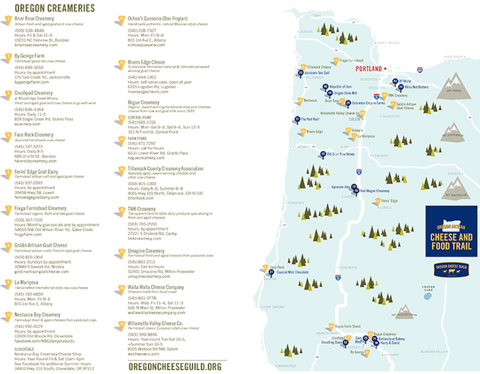 Mapa de queso de Oregón