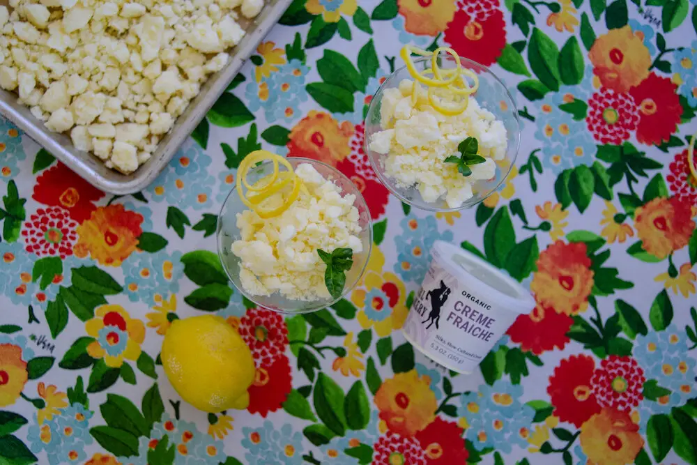 Crème Fraîche Granita de limón y jengibre Crédito de la foto: Cowgirl Creamery