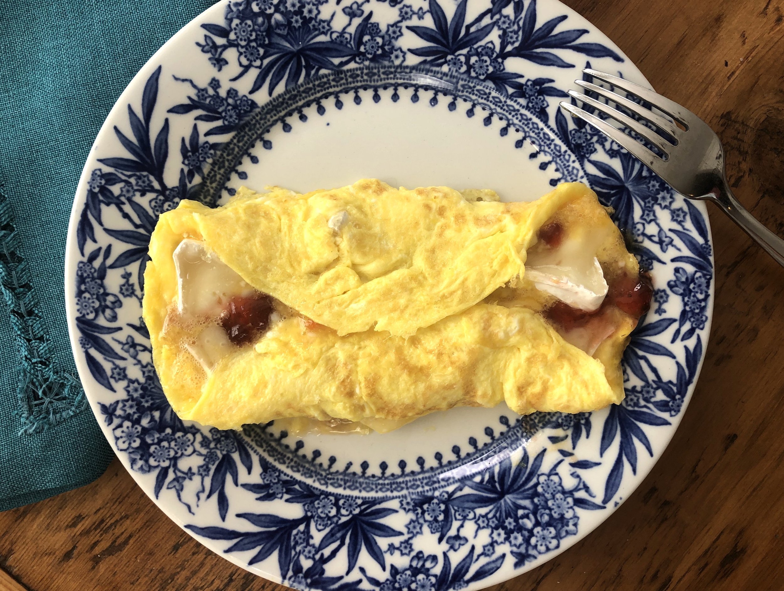 Tortilla con queso y mermelada